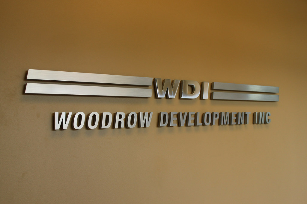 brushed and polished finish stainless steel logo sign
