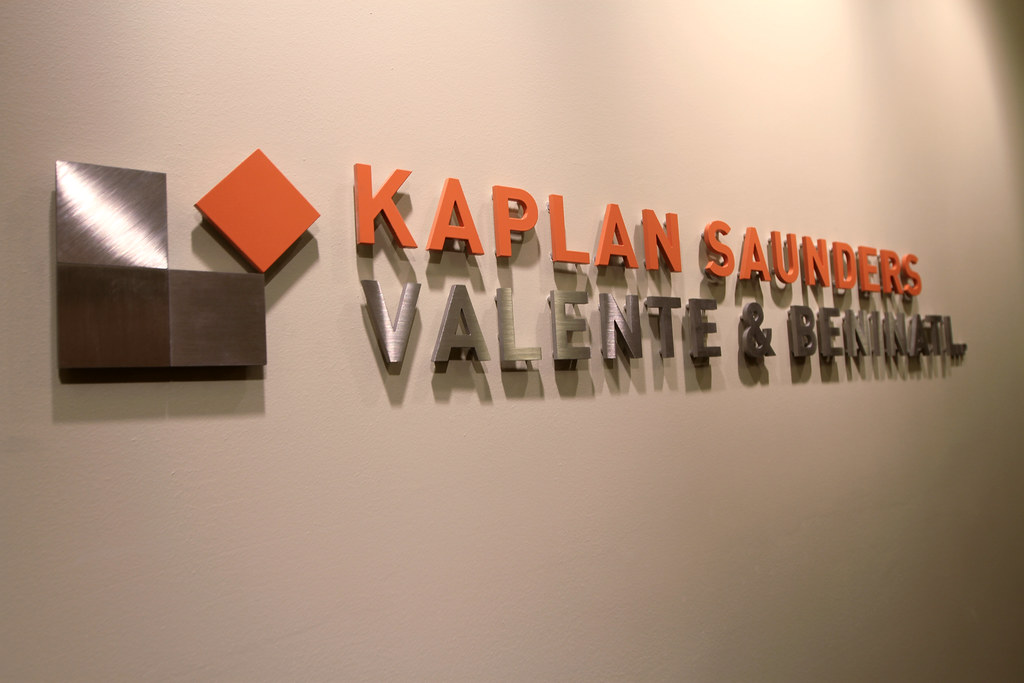 Brushed Stainless steel letters and logo with accent painted aluminum lettering