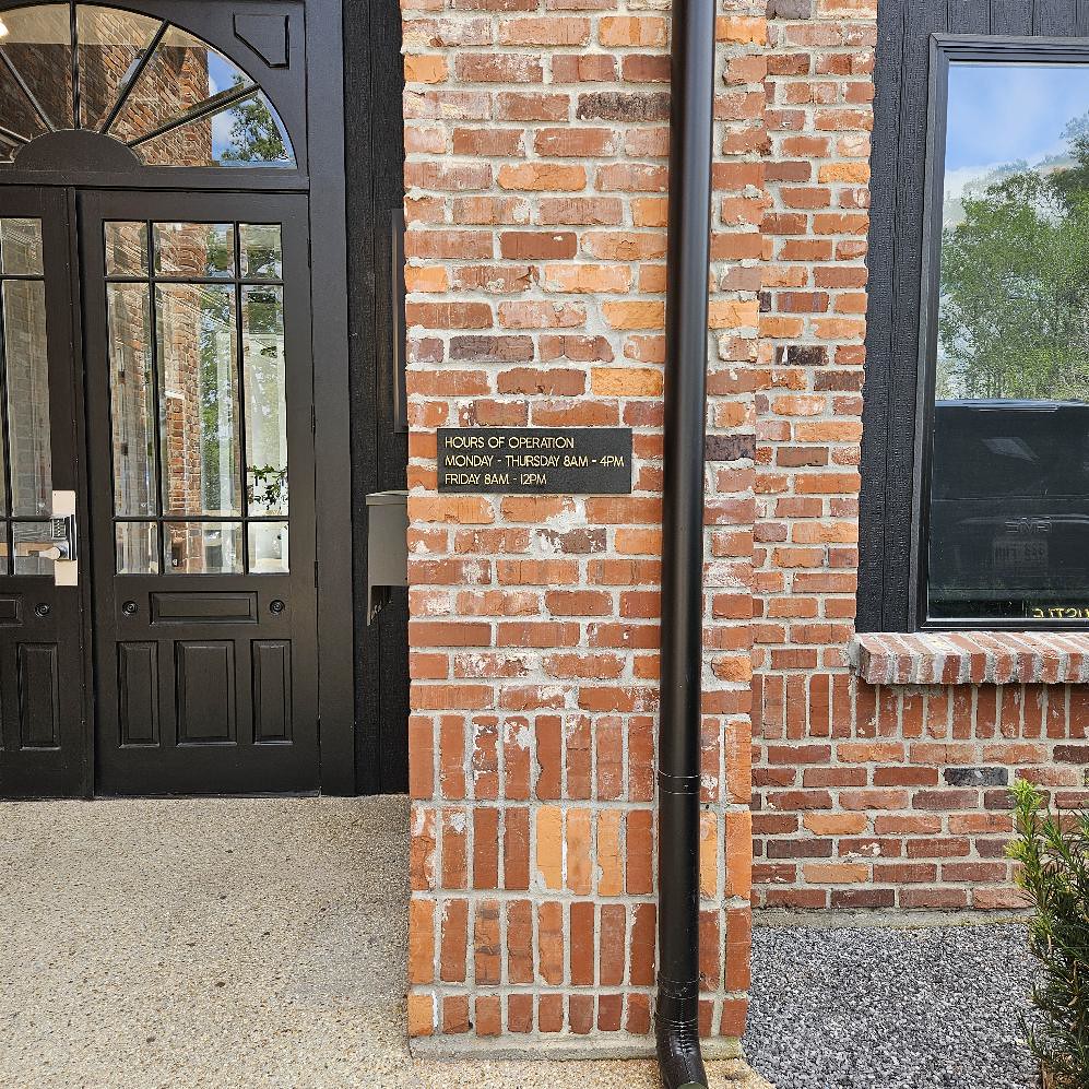 Business address / hours bronze plaque