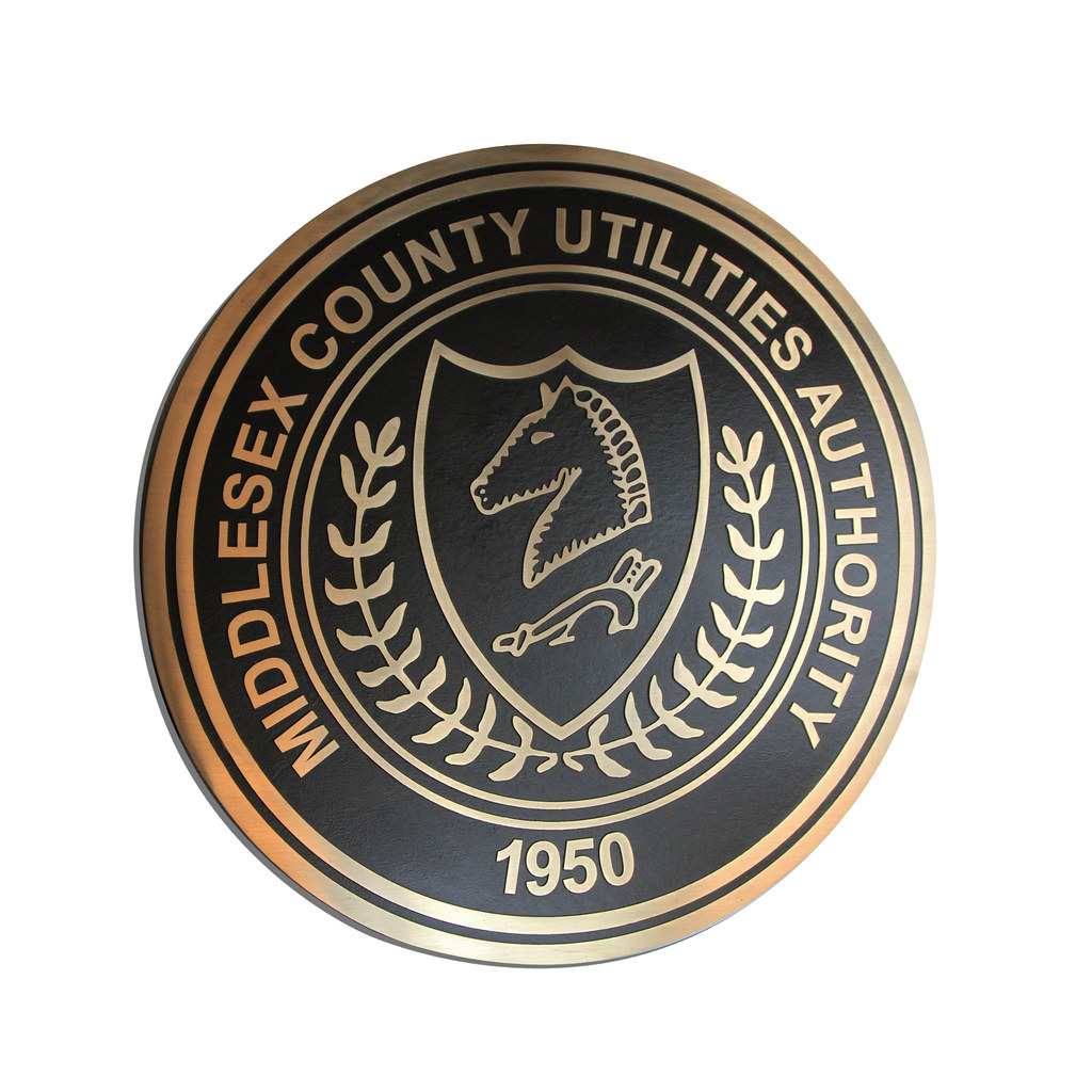 Circular seal logo sign in bronze