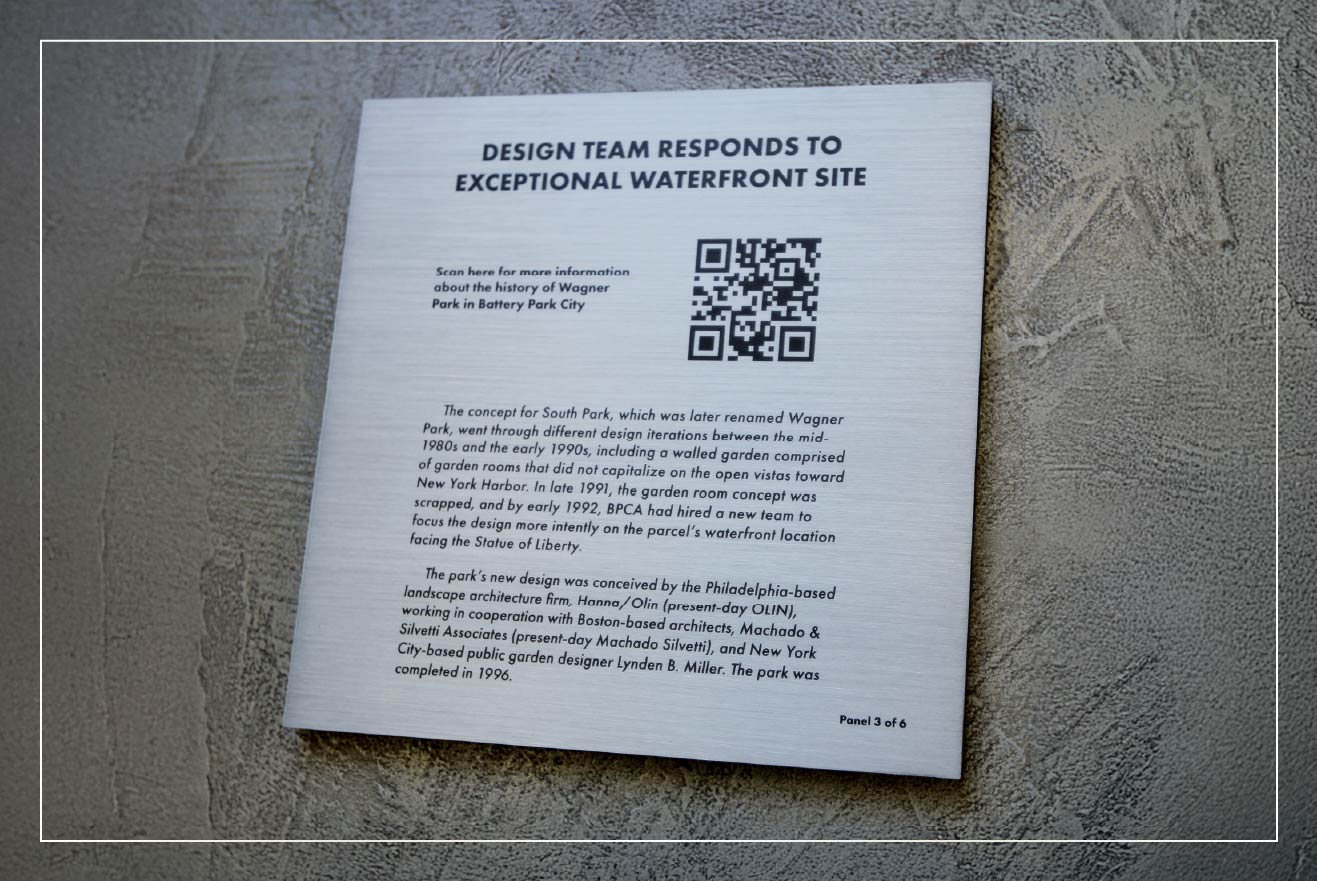 An example plaque with a QR code.