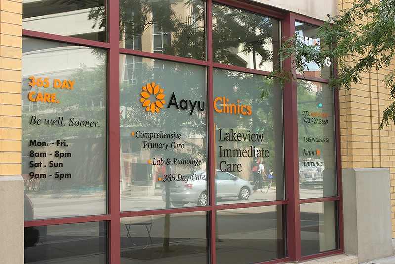 Frosted vinyl with custom logo and lettering