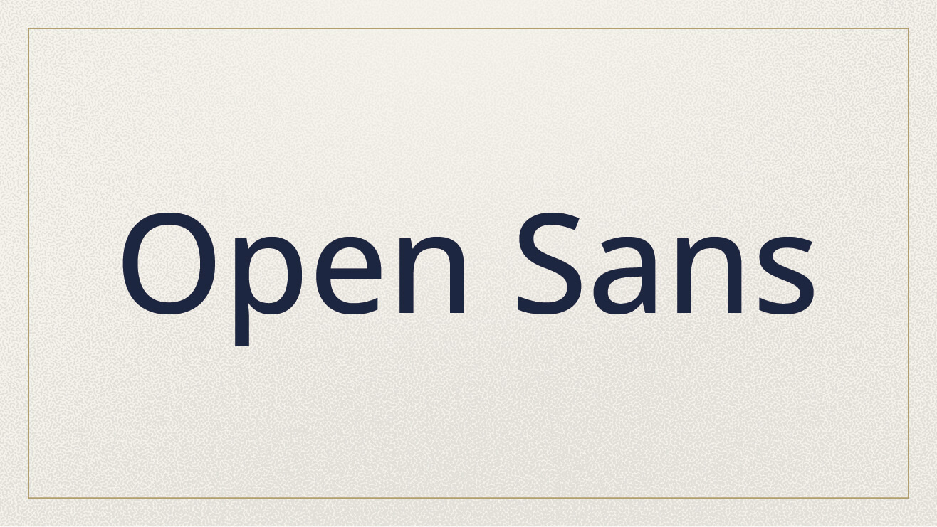 Example of the Open Sans font.