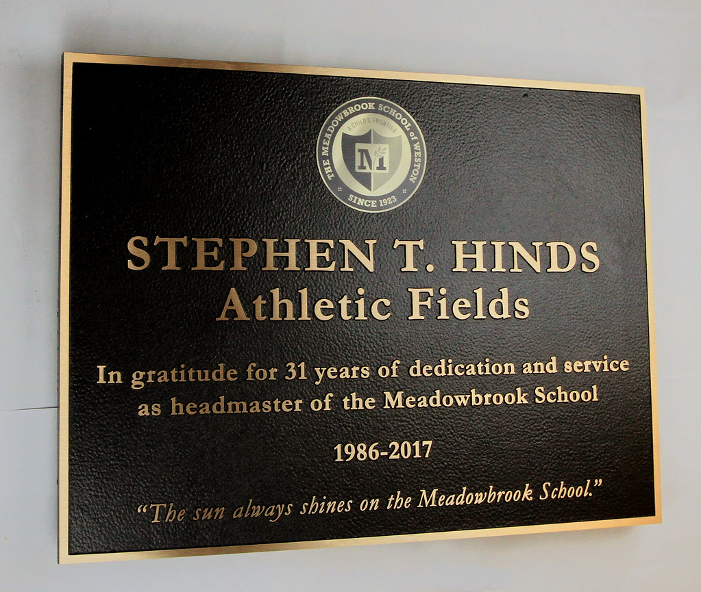 School Athletic Field Bronze Dedication Plaque with UV School seal